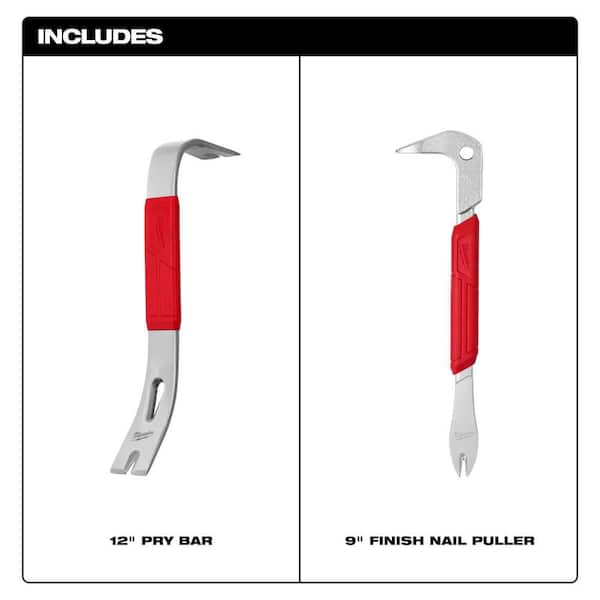 12 in. Pry Bar and 9 in. Nail Puller with Dimpler (2-Piece)