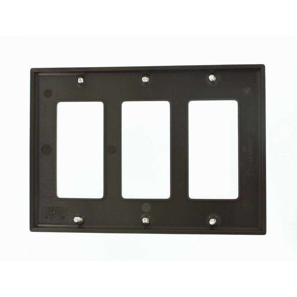 Brown Thermoplastic 3-Gang Decora Wallplate