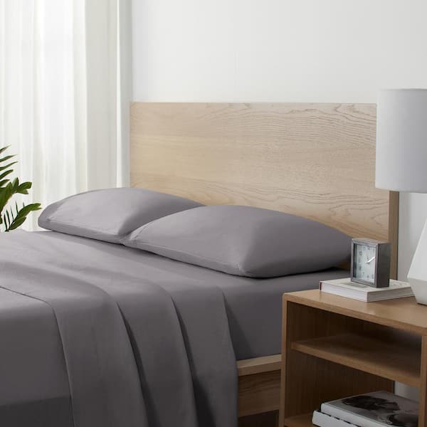 Serta Super-Soft 3-Piece Dark Grey Solid Polyester Twin Washed