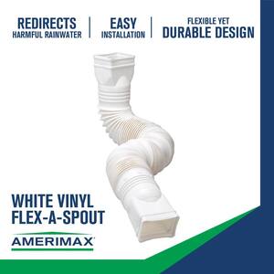 Flex-A-Spout White Vinyl Downspout Extension