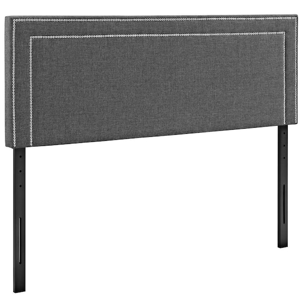 MODWAY Jessamine Gray Full Upholstered Fabric Headboard