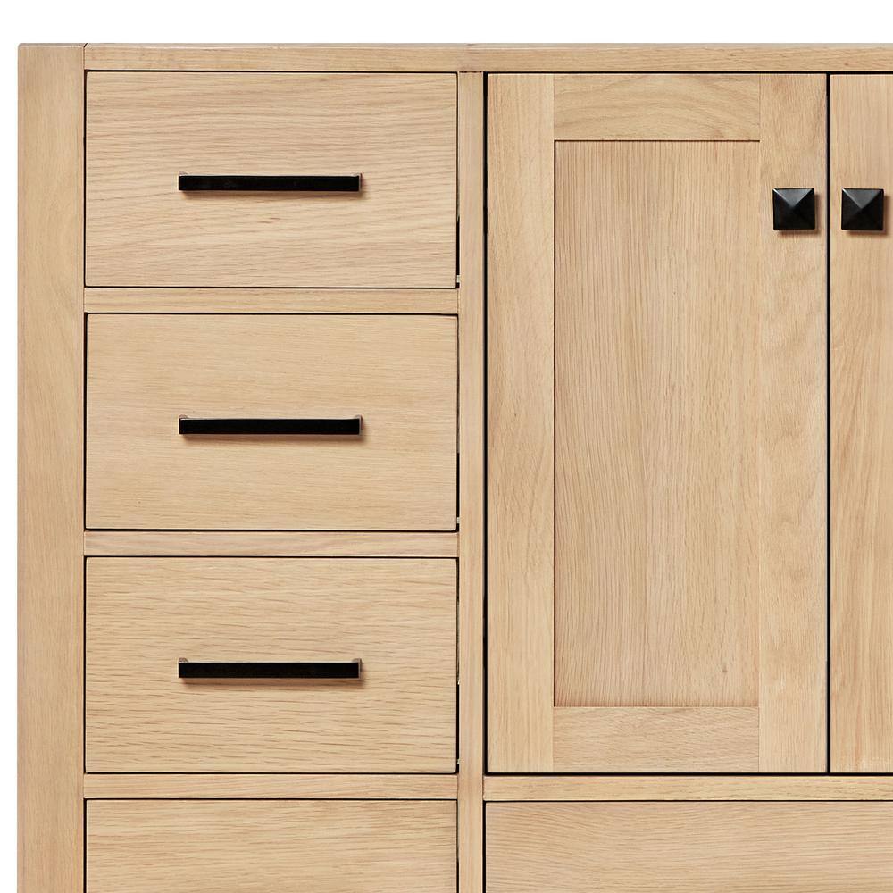 Cambridge 37'' Oak Freestanding Vanity with Carrara Marble Top