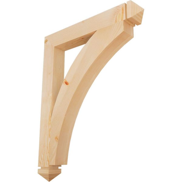 Ekena Millwork 3.5 in. x 38 in. x 30 in. Douglas Fir Thorton Arts and Crafts Smooth Bracket