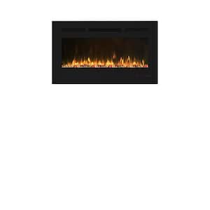 30 in. Wall-Mounted Metal Smart Electric Fireplace in Black