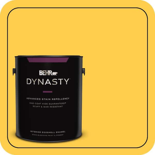 BEHR DYNASTY 1 gal. #340B-6 Pineapple Soda Eggshell Enamel Interior Stain-Blocking Paint & Primer