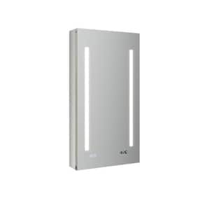 Tiempo 15 in. W x 30 in. H Rectangular Aluminum Medicine Cabinet with Mirror, LED Lighting and Defogger, Right Hinge