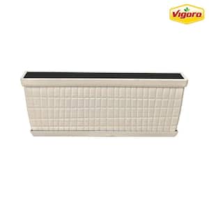 12.6 in. Adeline Medium Ivory Recycled Plastic Window Planter Box (12.6 in. L x 4.6 in. W x 4.5 in. H)