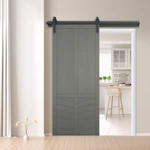 36 in. x 84 in. The Robinhood Dove Wood Sliding Barn Door with Hardware Kit