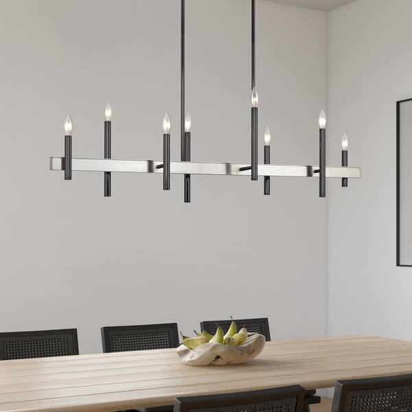 Livex Lighting Denmark 8-Light Polished Black Chrome with Brushed