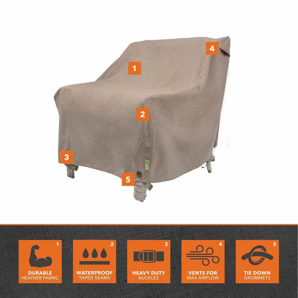 Sandstone Waterproof Patio Lounge Chair Covers, Set of 2
