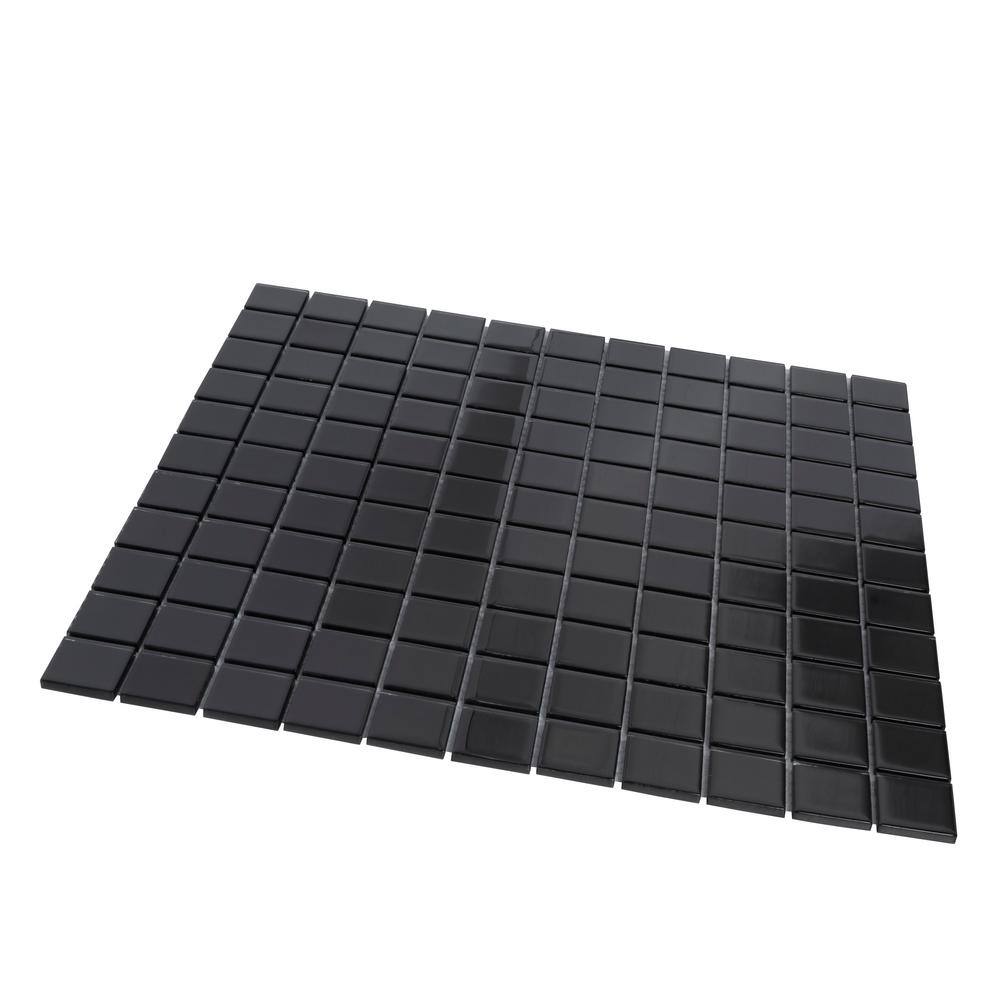Black Polished Glass Mosaic Tile for Kitchen and Bathroom