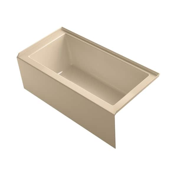 KOHLER Underscore 60 in. Right-Hand Drain Rectangular Alcove Bathtub in Mexican Sand