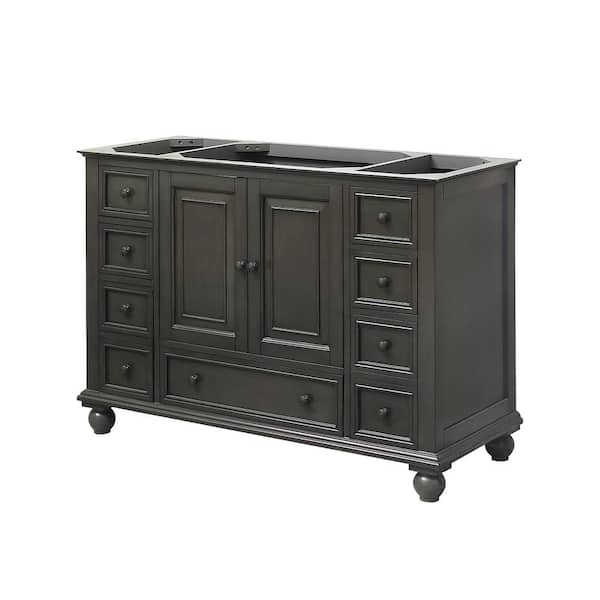 Thompson 48 in. Bath Vanity Cabinet without Top in Charcoal Glaze