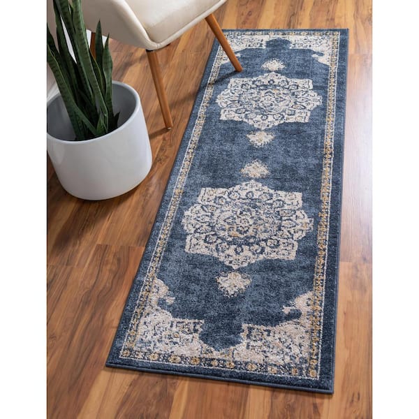 Utopia Helios Navy Blue 2' 0 x 6' 1 Area Rug