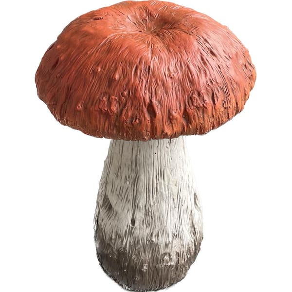 Galt International Mushroom Statue Orange Cap 15 in.