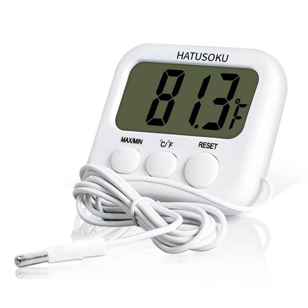 Digital Refrigerator Thermometer with External Sensor, Magnet and Suction C