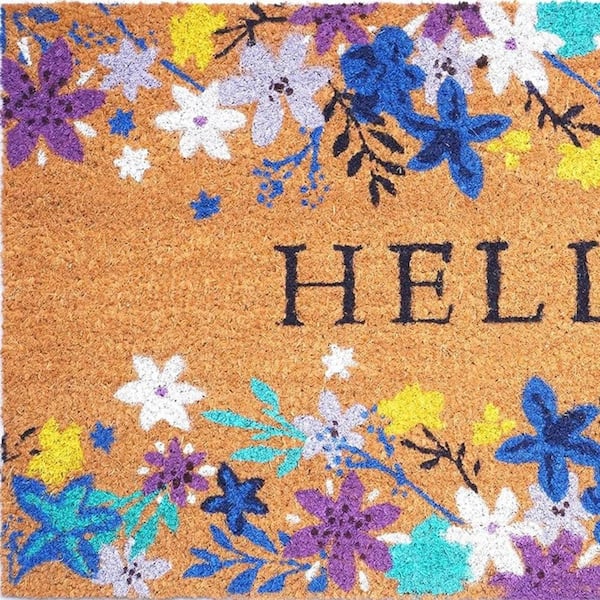Multi-Colored 36 in. x 24 in. Coir Non-Slip Indoor/Outdoor Door Mat