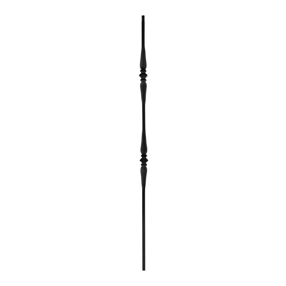44-inch Black Steel Double Knuckle Stair Baluster Set