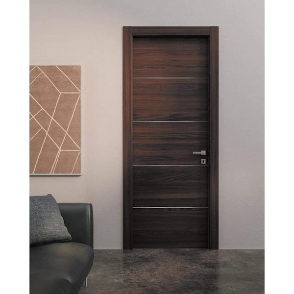Sartodoors 0020 32 in. x 80 in. Flush No Bore Chocolate Ash