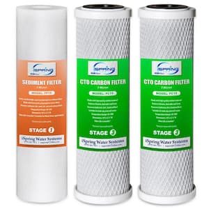 F3CTO 10 in. Under Sink Replacement Filter Set Cartridges for RO and 3-Stage Water Filtration Systems