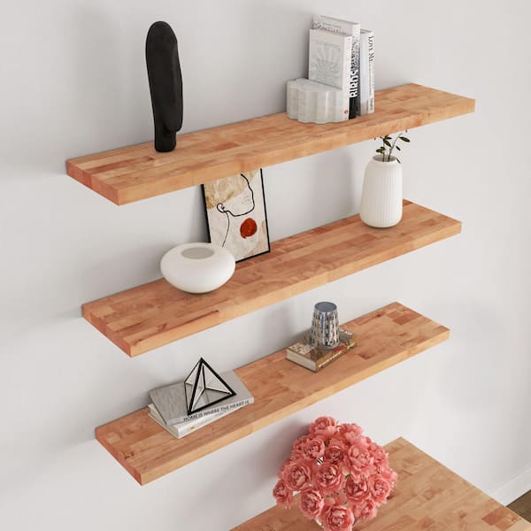 Solid Wood Butcher Block Shelf