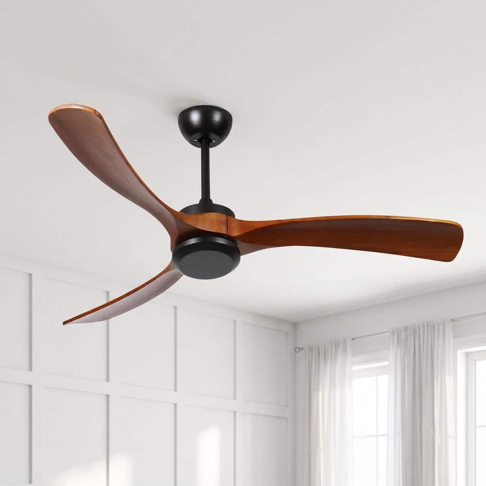 FEKZO 72 in. Indoor Black Downrod Mount Standard Ceiling Fan with