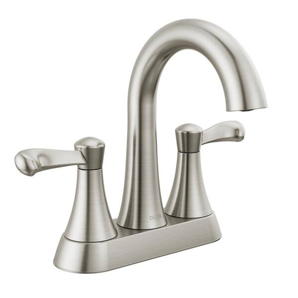 Delta Esato 4 in. Centerset 2-Handle Bathroom Faucet in Brushed Nickel ...