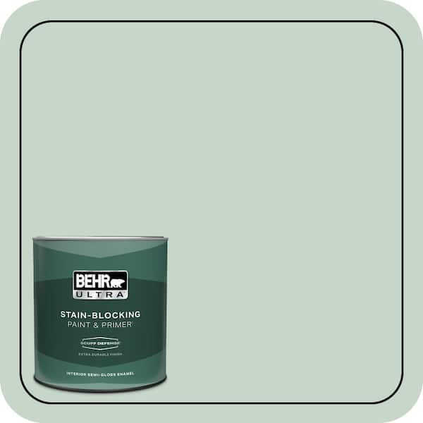 BEHR ULTRA 1 qt. #S410-2 New Moss Extra Durable Semi-Gloss Enamel Interior Paint & Primer