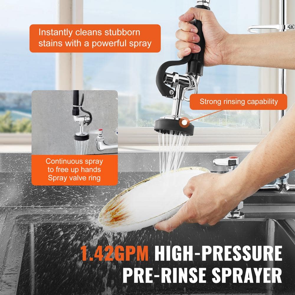 Commercial Brass Kitchen Faucet with Pull-out Spray