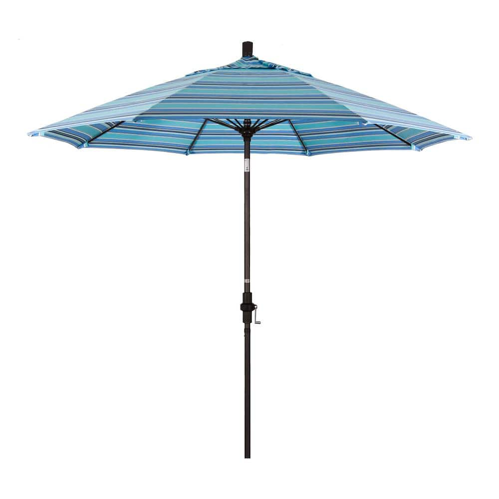 California Umbrella 9 ft. Outdoor Market Patio Umbrella Bronze Aluminum ...