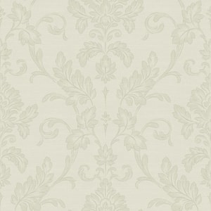 Antonella Silver Scroll Wallpaper Sample