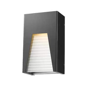 Millenial 12 W 10  in.  Black Silver  Integrated LED Aluminum Hardwired Outdoor Weather Resistant Wall Sconce Light