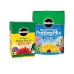 Moisture Control Potting Mix and Water Soluble All Purpose Plant Food