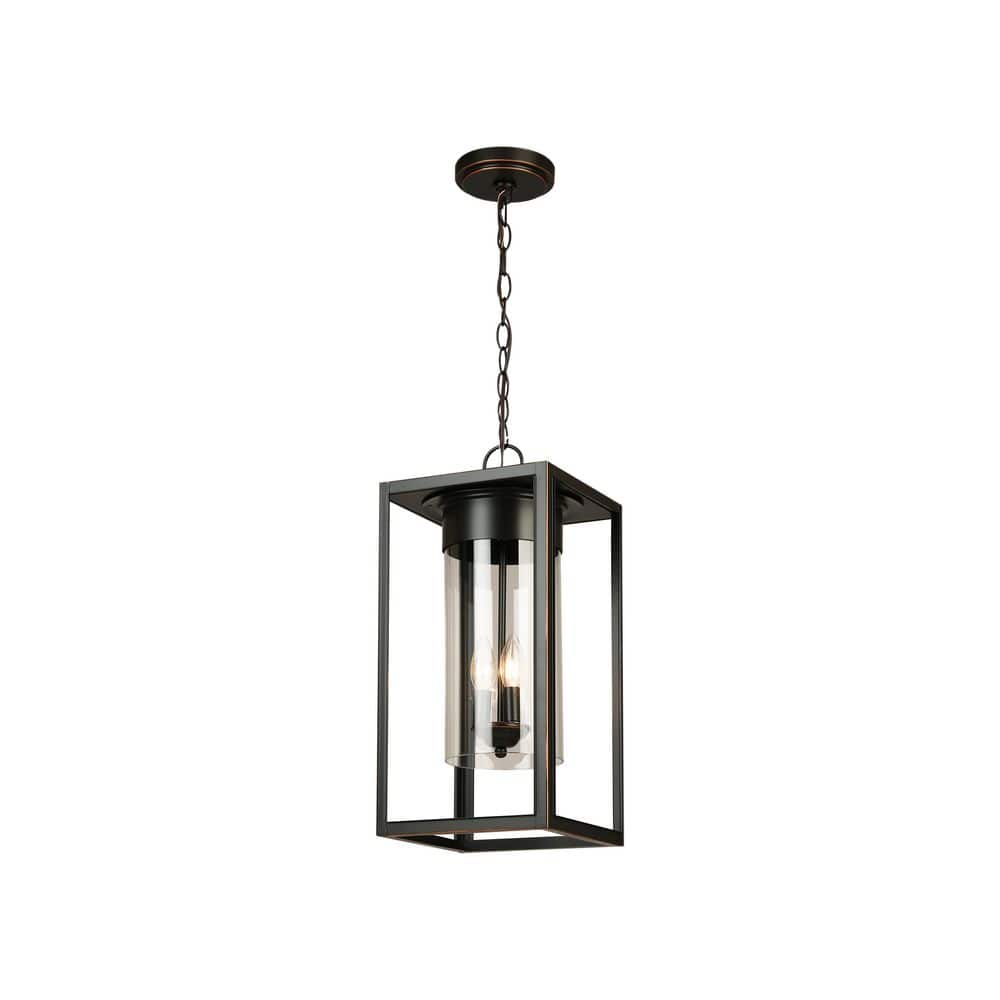 Walker Hill 9.37 in. W x 20.63 in. H 3-Light Oil Rubbed Bronze Outdoor Pend