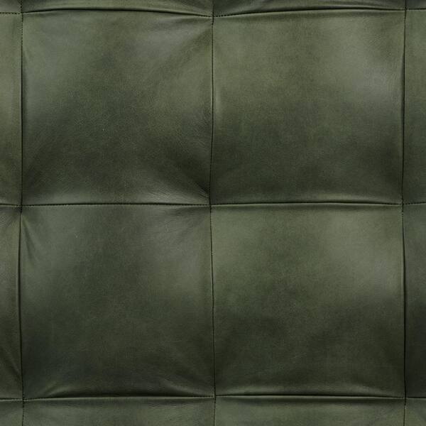 Napa Olivine Green Leather Rectangle 35 in. Ottoman LR-700-OLG