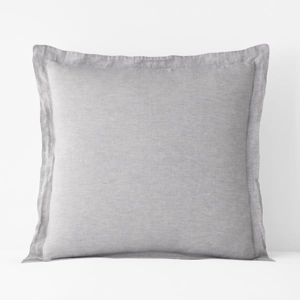 The Company Store Legends Hotel Relaxed Chambray Gray Linen Euro Sham