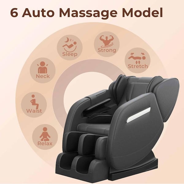 Favor-MM350 Black Recliner w/ Zero Gravity Full Body Air Pressure, Bluetooth, Heat, Foot Roller Massage Chair
