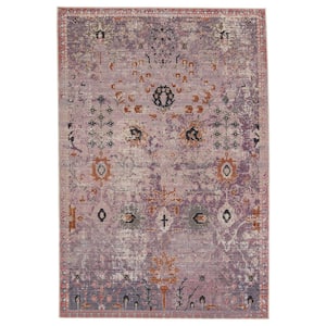 Swoon Purple/Gold 4 ft. X 5 ft.7 in. Oriental Rectangle Area Rug