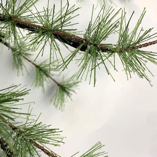 Snowy Artificial Pine Needles Branches Fake Frosted Pine - Temu