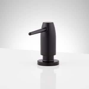 Contemporary Sink Mount Soap Dispenser in Matte Black