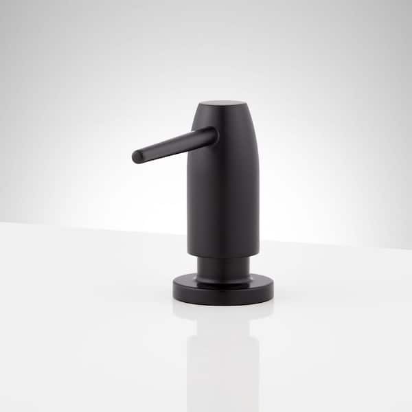SIGNATURE HARDWARE Contemporary Sink Mount Soap Dispenser in Matte Black
