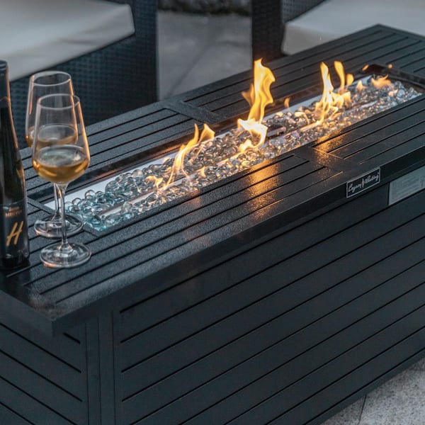 Rectangular Fire Pit Table, Solid Hammered Copper Fire Pit With Lid Converts To Table