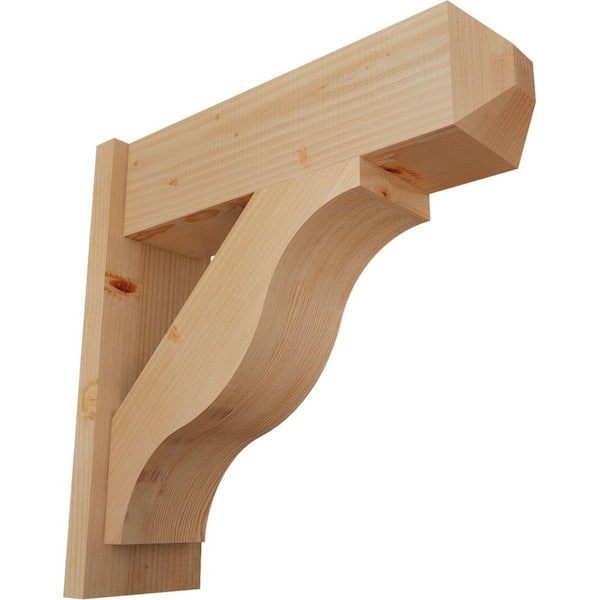 Ekena Millwork 8 in. x 24 in. x 24 in. Fuston Craftsman Smooth Douglas Fir Outlooker