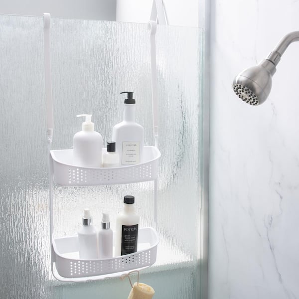 Corner Shower Caddy Tension Pole: Adjustable Stainless Steel Shower  Organizer with 4 Tier Shelf for Bathroom Bathtub Tub Shampoo -Floor  Standing Rack