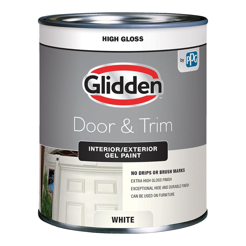 Glidden Trim and Door qt. Bright White Gloss Interior/Exterior Oil Paint 300 04 - The Home Depot