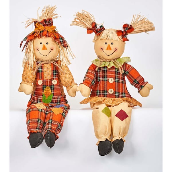 24 in. Sitting Scarecrow (Set of 2)