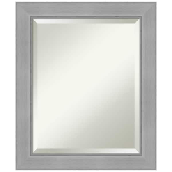 Amanti Art Vista Brushed Nickel 20.25 in. H x 24.25 in. W Framed Wall Mirror