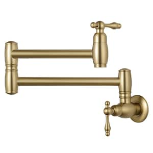 Commercial Restaurant Wall Mount Pot Filler in Brushed Gold