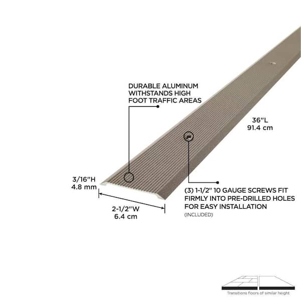 2 1/2"X 36" WARM GRAY ALUMINUM SEAM BINDER W/SCREWS & ANCHORS