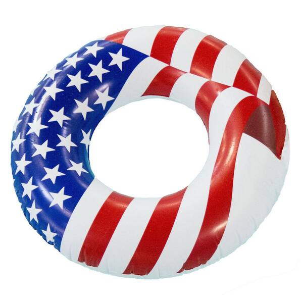 Swimline 36 in. Inflatable American Flag Swimming Pool Tube Float